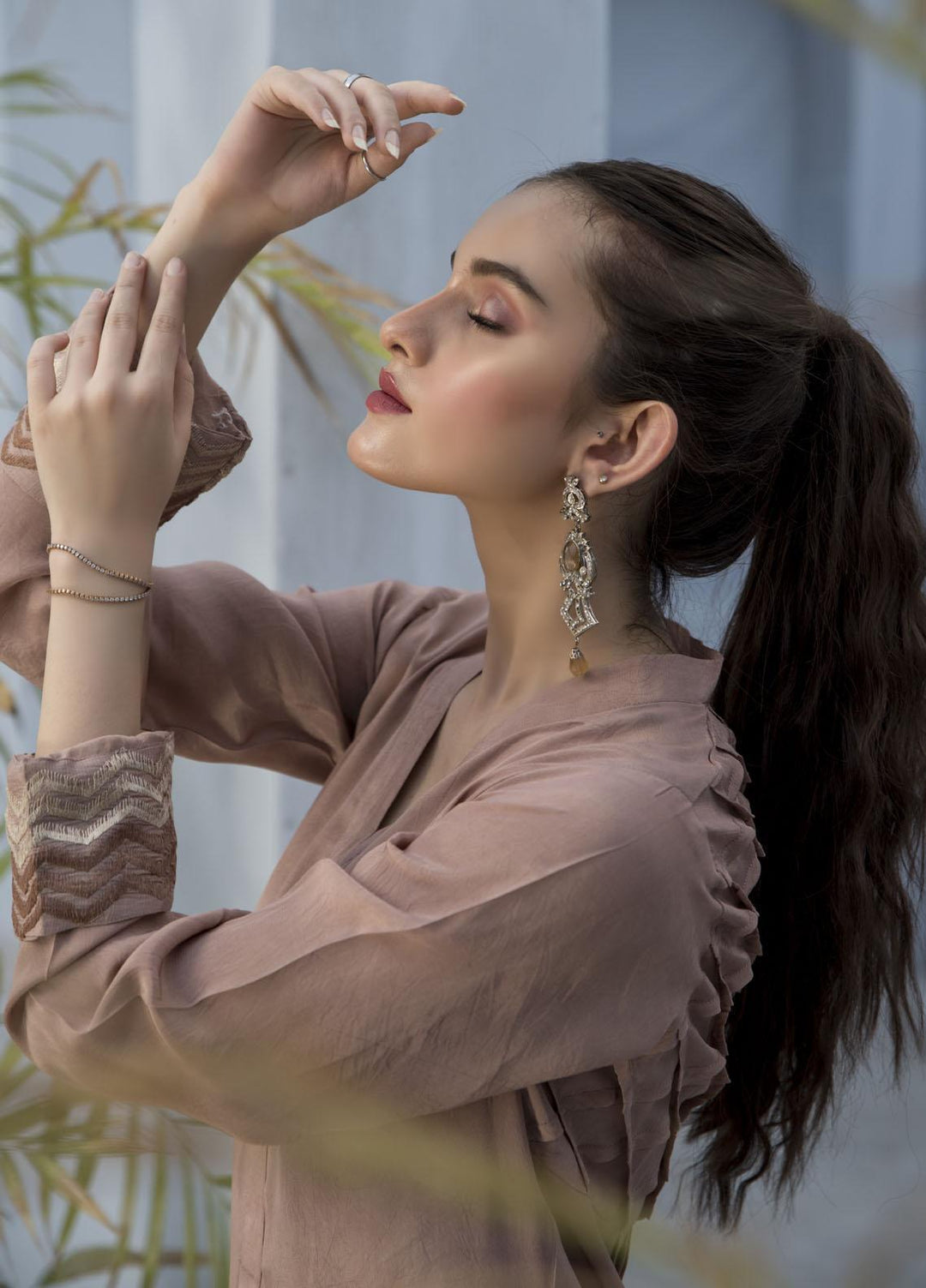Naayas Luxury Pret  Silk Shirt Summer Bloom