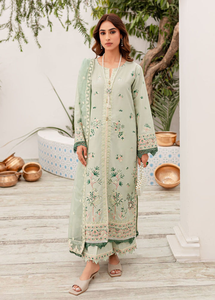 Naayas Embroidered Lawn Suits Unstitched 3 Piece NS24L Reem mint - Summer Collection