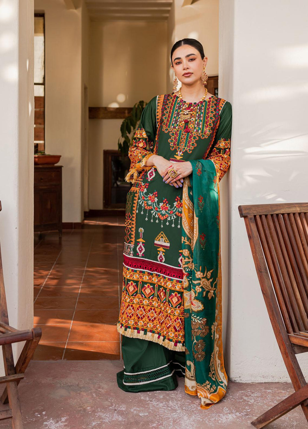 Naayas Embroidered Lawn Suits Unstitched 3 Piece NA23SL Seaweed - Summer Collection