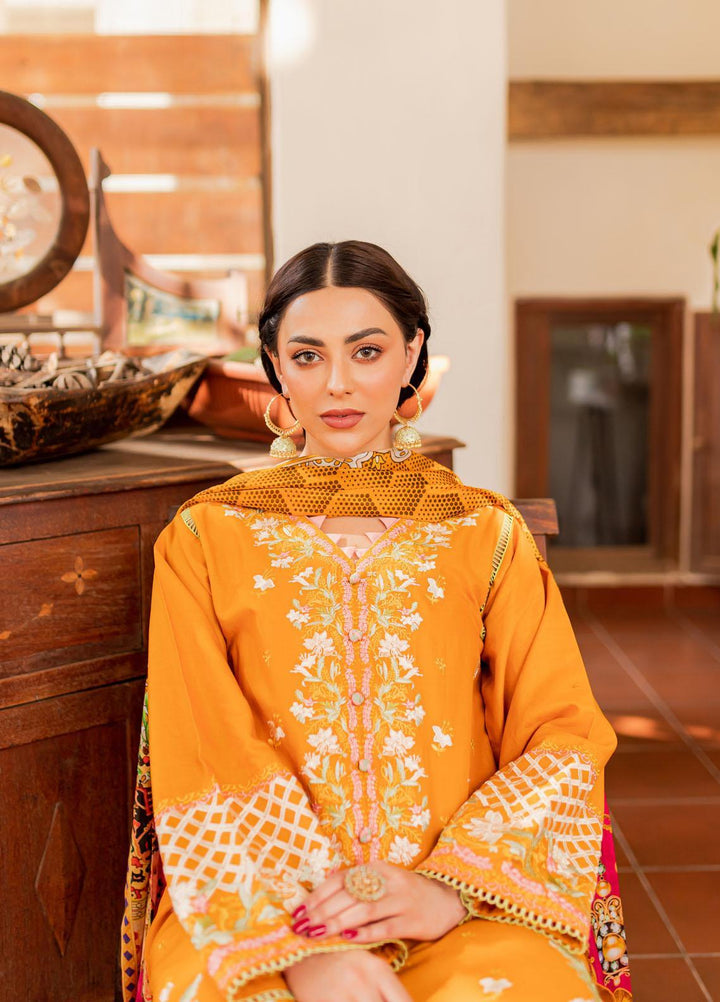Naayas Embroidered Lawn Suits Unstitched 3 Piece NA23SL Menara mustered - Summer Collection