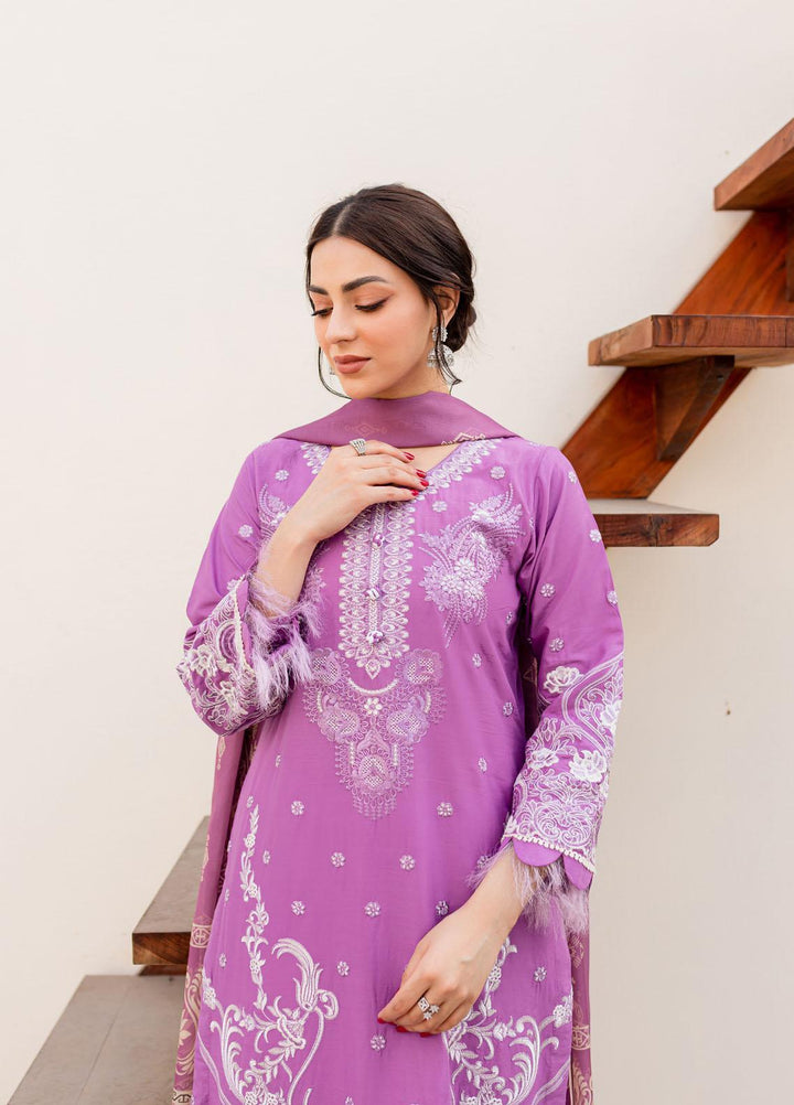Naayas Embroidered Lawn Suits Unstitched 3 Piece NA23SL Lavender - Summer Collection