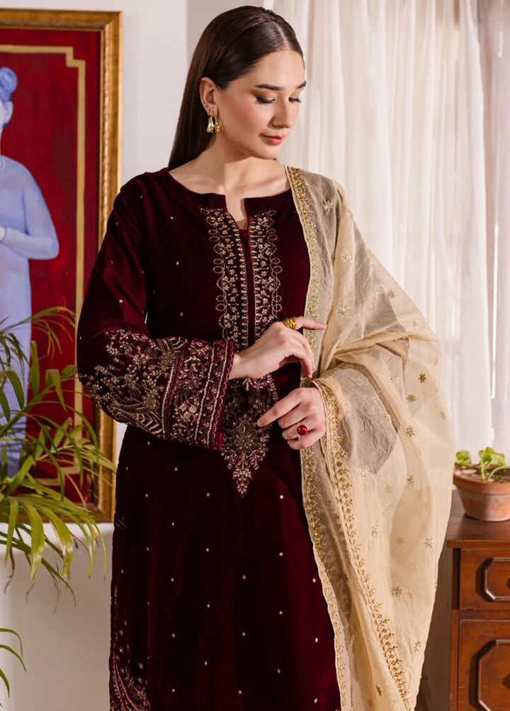Naayas Luxury Pret Embroidered Velvet 3 Piece Suit Allure