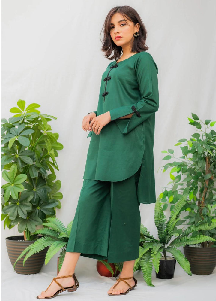 Naaz Couture Casual Pret  Lawn 2 Piece Dress NC22SL Green Solid