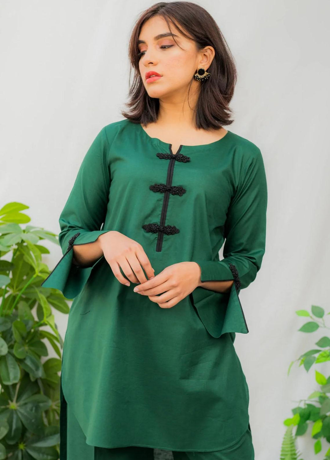 Naaz Couture Casual Pret  Lawn 2 Piece Dress NC22SL Green Solid