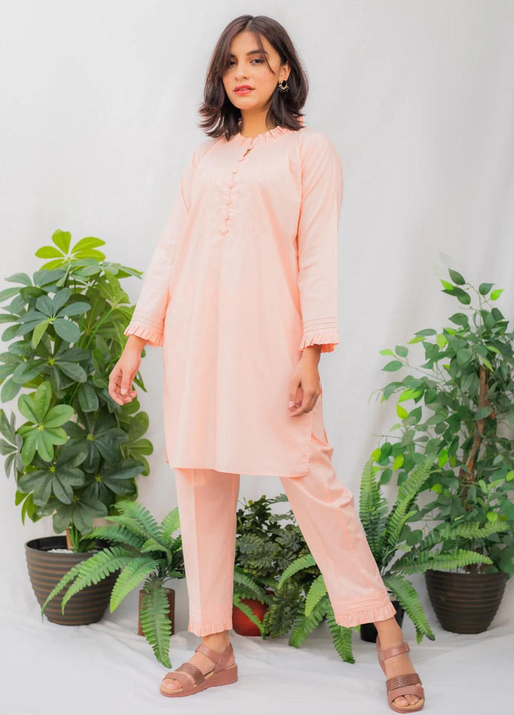 Naaz Couture Casual Pret  Lawn 2 Piece Dress NC22SL Peach Solid