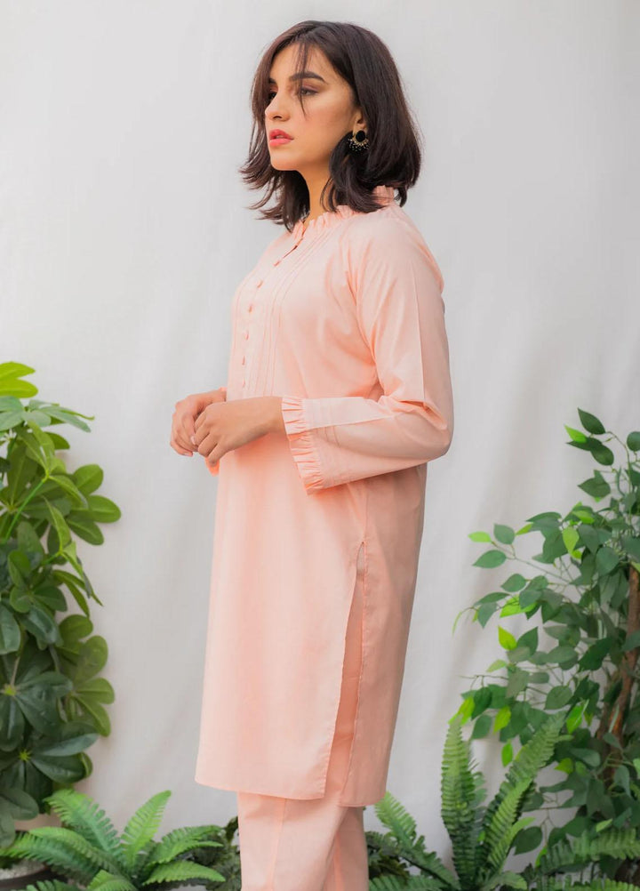 Naaz Couture Casual Pret  Lawn 2 Piece Dress NC22SL Peach Solid