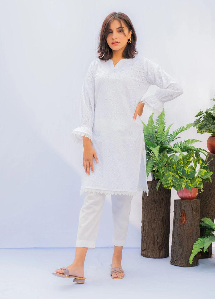 Naaz Couture Casual Pret  Lawn 2 Piece Dress NC22PRL White