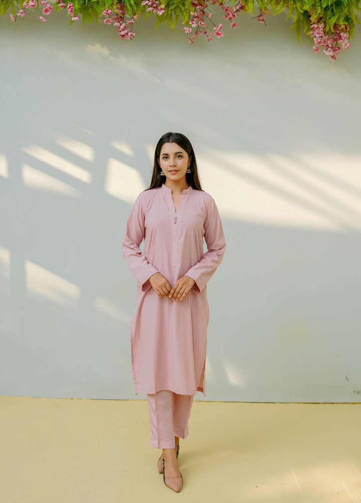 Naaz Couture Casual Pret  Linen 2 Piece Suit NC22WBE Rose Quartz