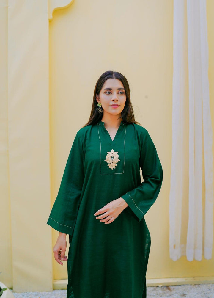 Naaz Couture Casual Pret  Khaddar 2 Piece Suit NC22WBE Bottle Green