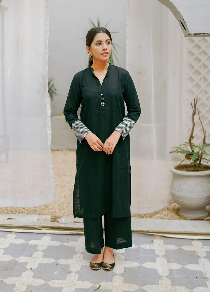 Naaz Couture Casual Pret  Khaddar 2 Piece Suit NC22WBE Black & Monochrome