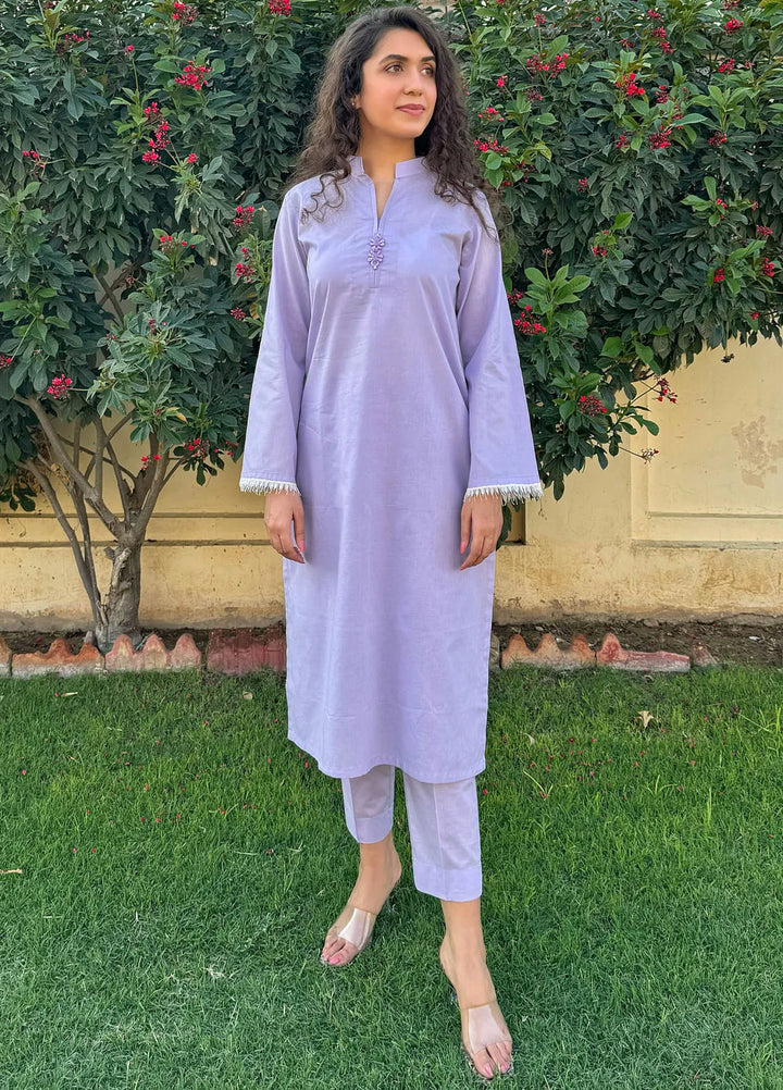 Naaz Couture Pret Casual Lawn 2 Piece Suit Lilac