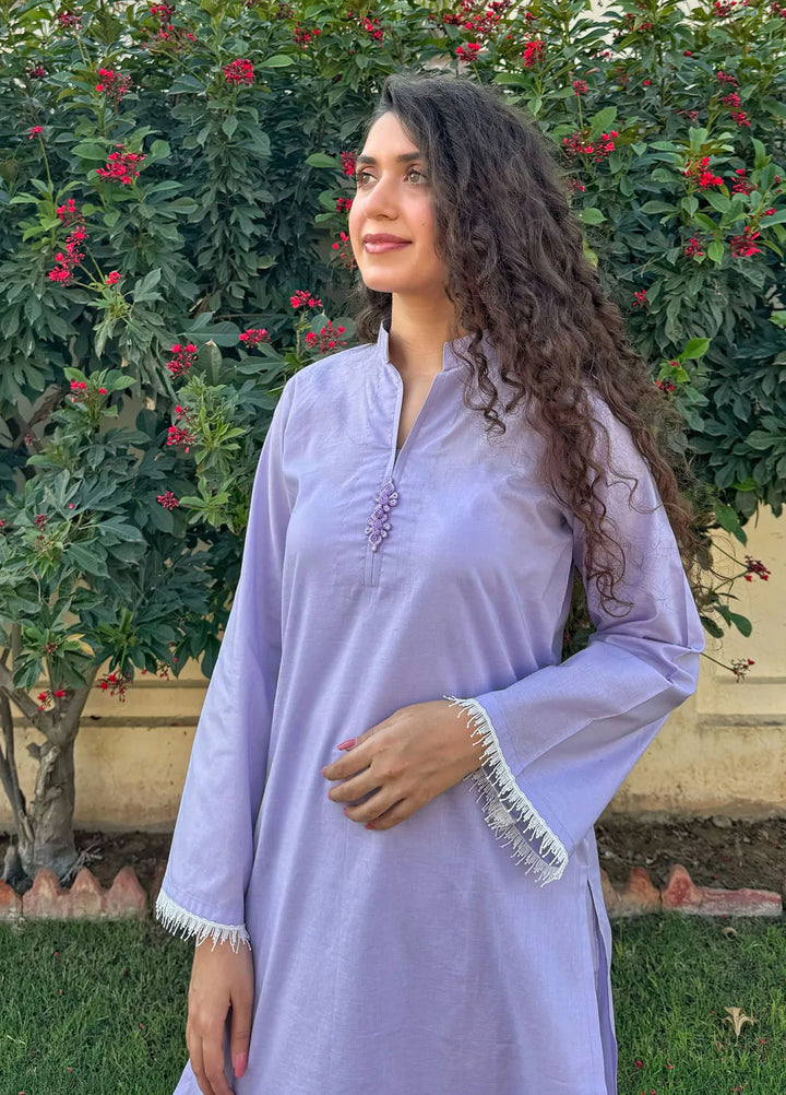 Naaz Couture Pret Casual Lawn 2 Piece Suit Lilac