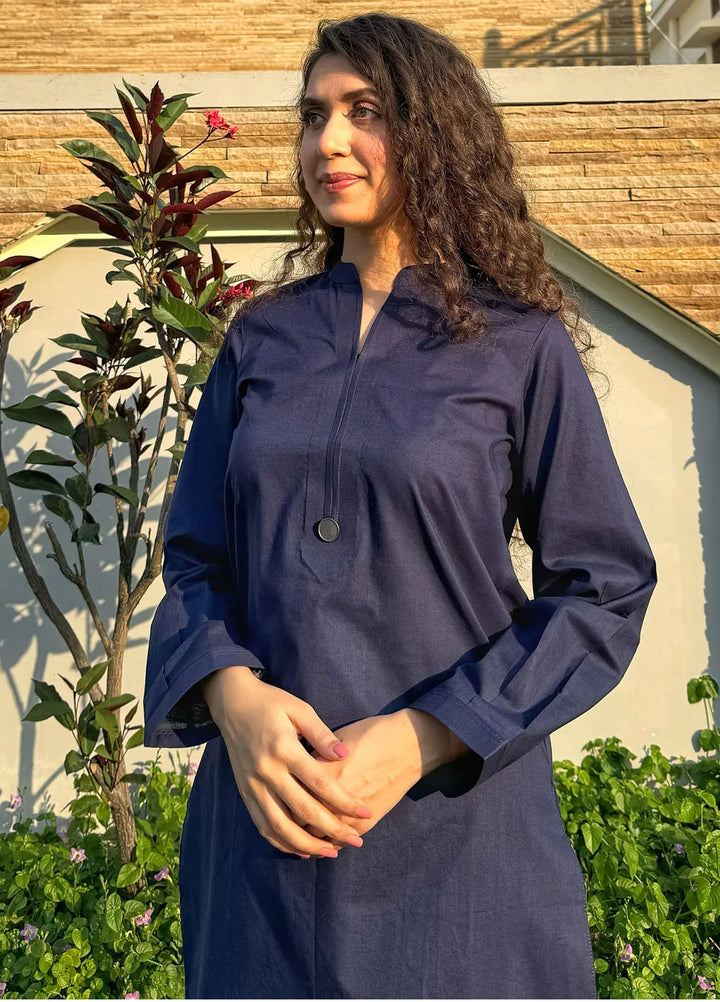 Naaz Couture Pret Casual Lawn 2 Piece Suit Navy Blue