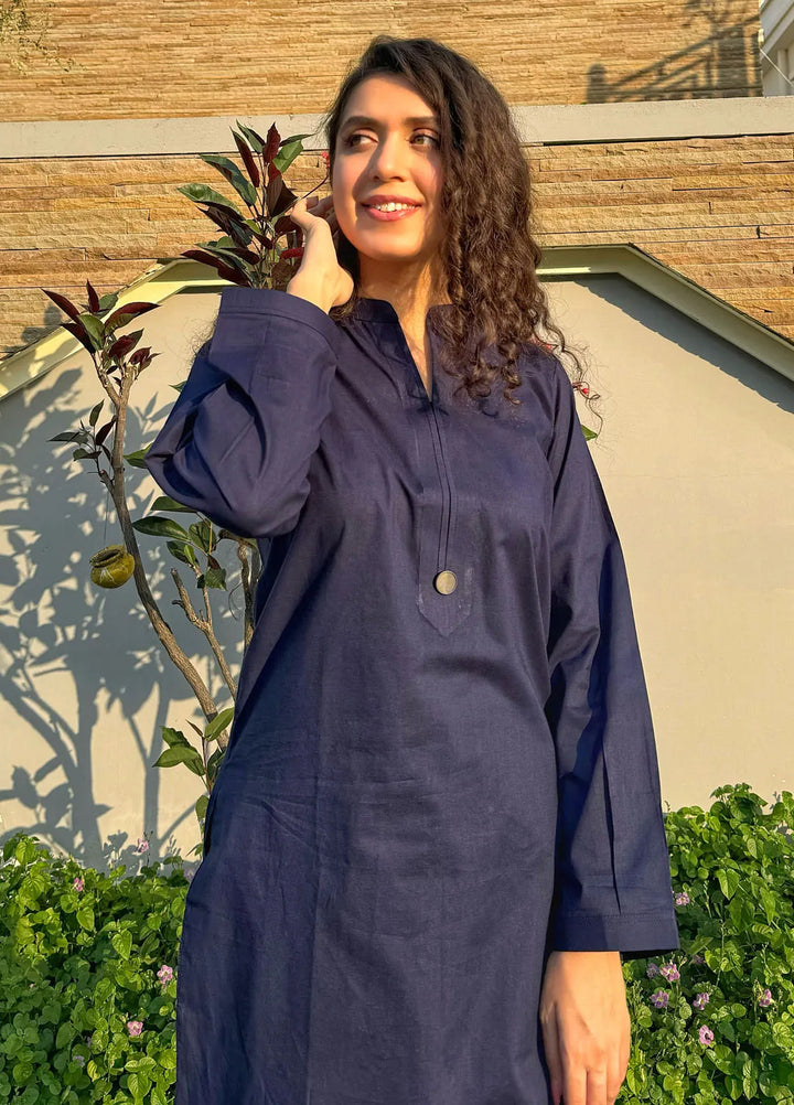 Naaz Couture Pret Casual Lawn 2 Piece Suit Navy Blue