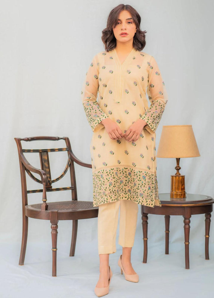 Naaz Couture Casual Pret  Organza 2 Piece Dress NC22PE Gul- Beige