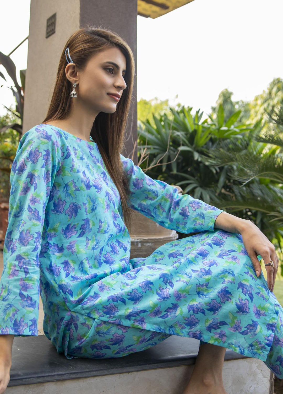 Naaz Couture Casual Pret  Lawn 2 Piece Suit NC23FP Bluish Purple