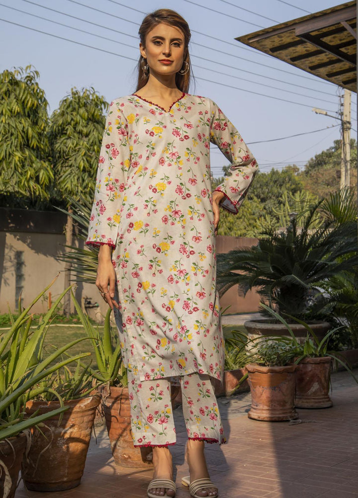 Naaz Couture Casual Pret  Lawn 2 Piece Suit NC23FP Greyish Maroon