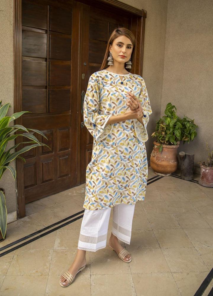 Naaz Couture Casual Pret  Lawn Shirt NC23FP Yellowish Blue
