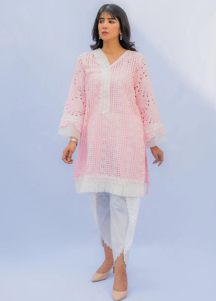 Naaz Couture Pret Casual Lawn Kurti NC22NK Baby Pink Chikan Shirt