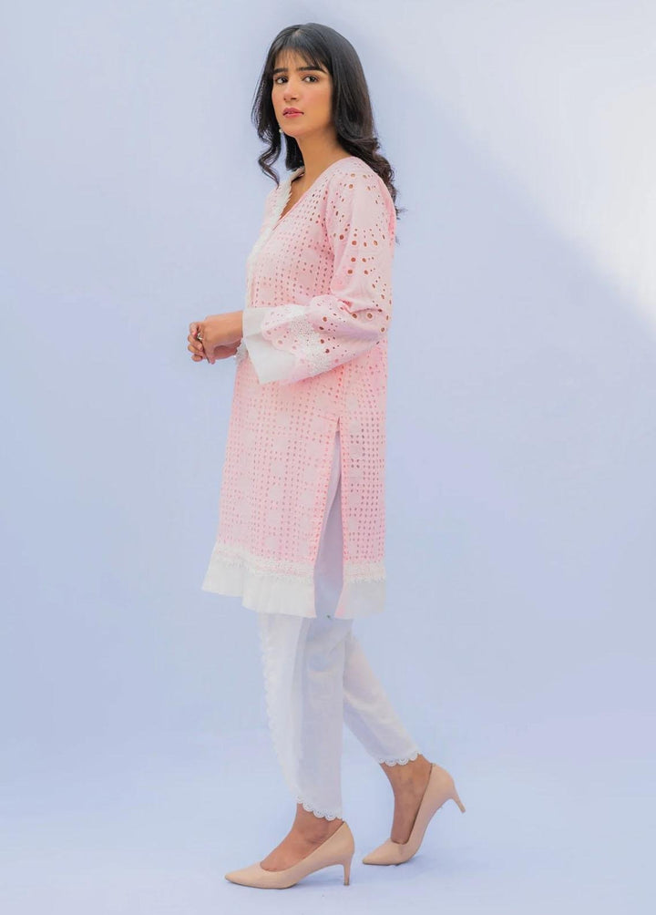 Naaz Couture Pret Casual Lawn Kurti NC22NK Baby Pink Chikan Shirt