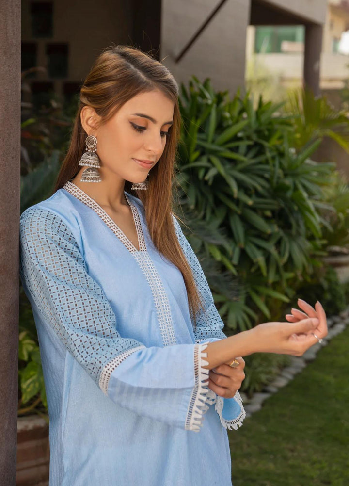 Naaz Couture Casual Pret  Chikankari Lawn Kurta NC23NK-2 Sky Blue