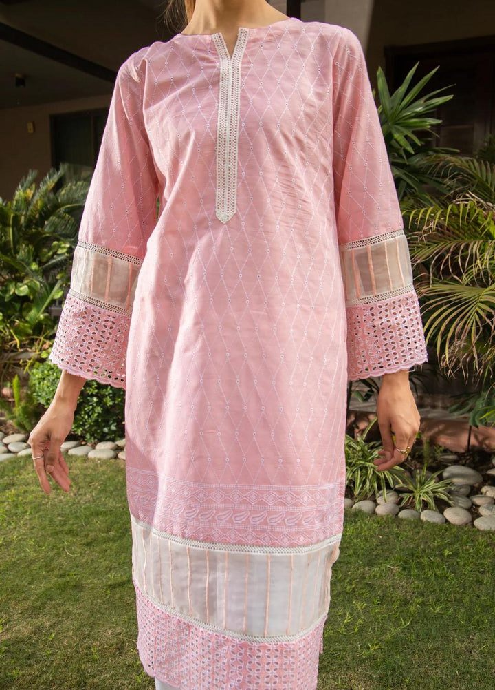 Naaz Couture Casual Pret  Chikankari Lawn Kurta NC23NK-2 Peach