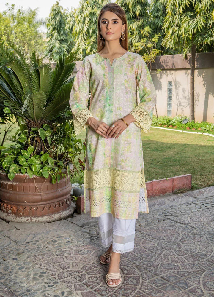 Naaz Couture Casual Pret  Chikankari Lawn Kurta NC23NK-2 Yellow