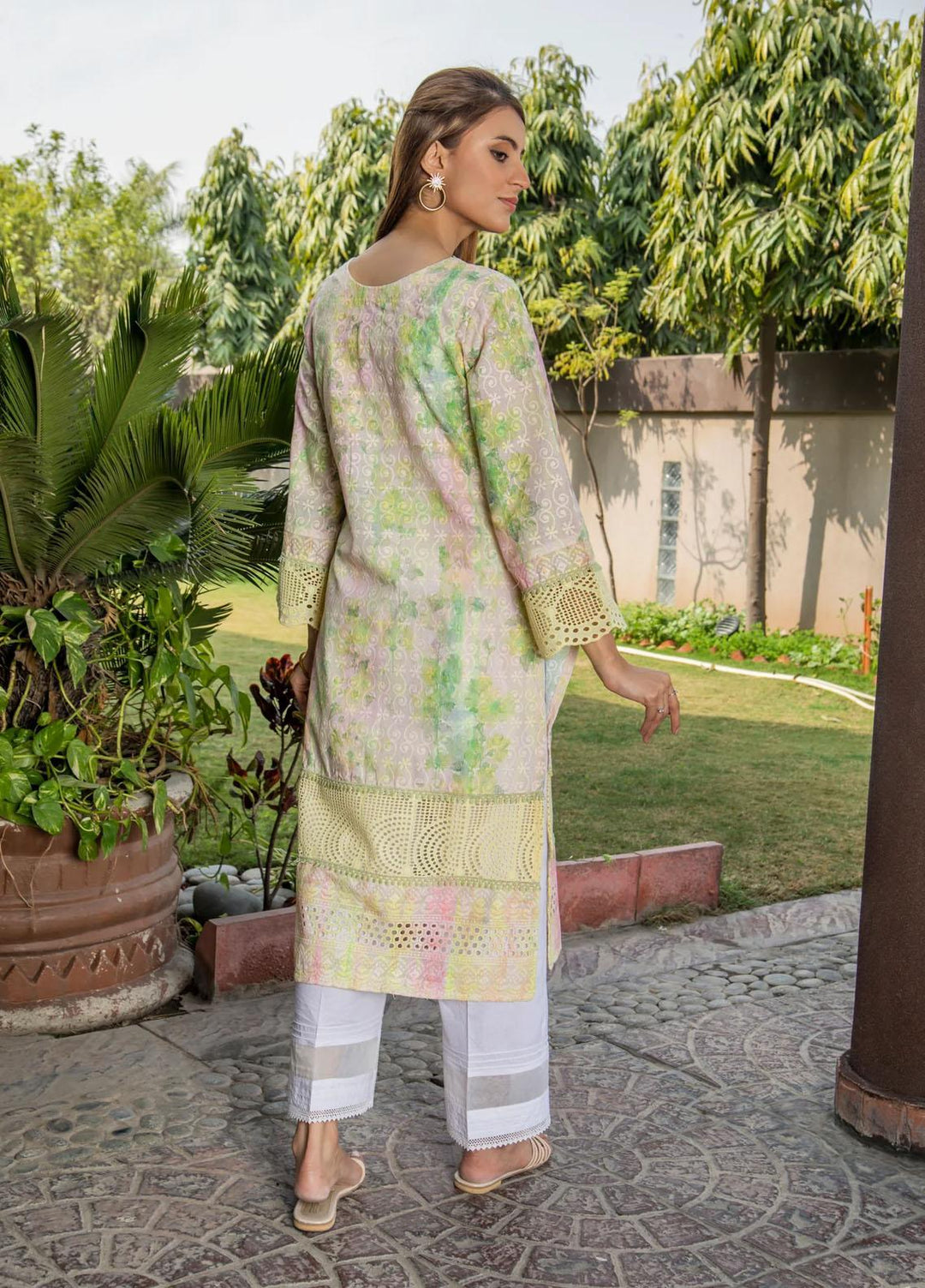 Naaz Couture Casual Pret  Chikankari Lawn Kurta NC23NK-2 Yellow