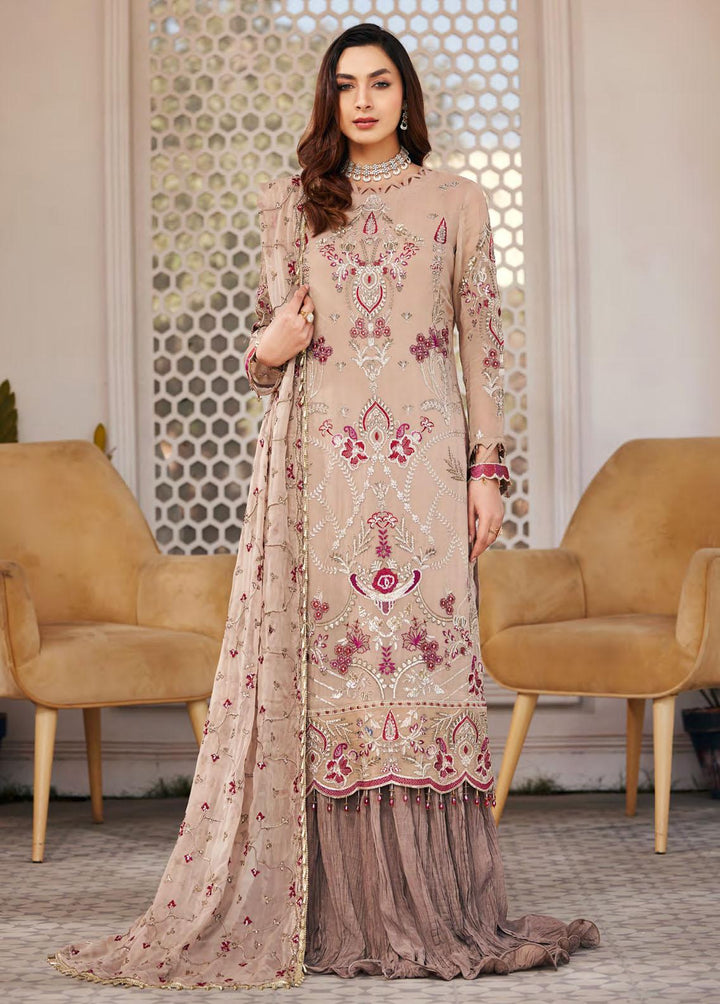 Nafasat By Emaan Adeel Embroidered Chiffon Suits Unstitched 3 Piece EA23-N2 NF-205 - Luxury Collection
