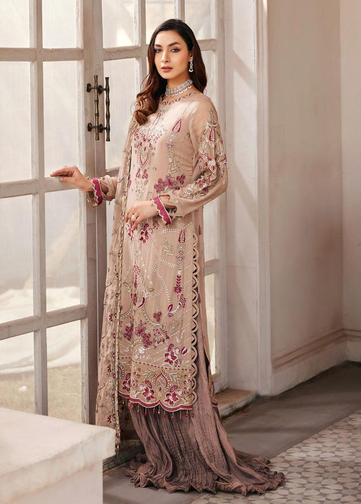 Nafasat By Emaan Adeel Embroidered Chiffon Suits Unstitched 3 Piece EA23-N2 NF-205 - Luxury Collection