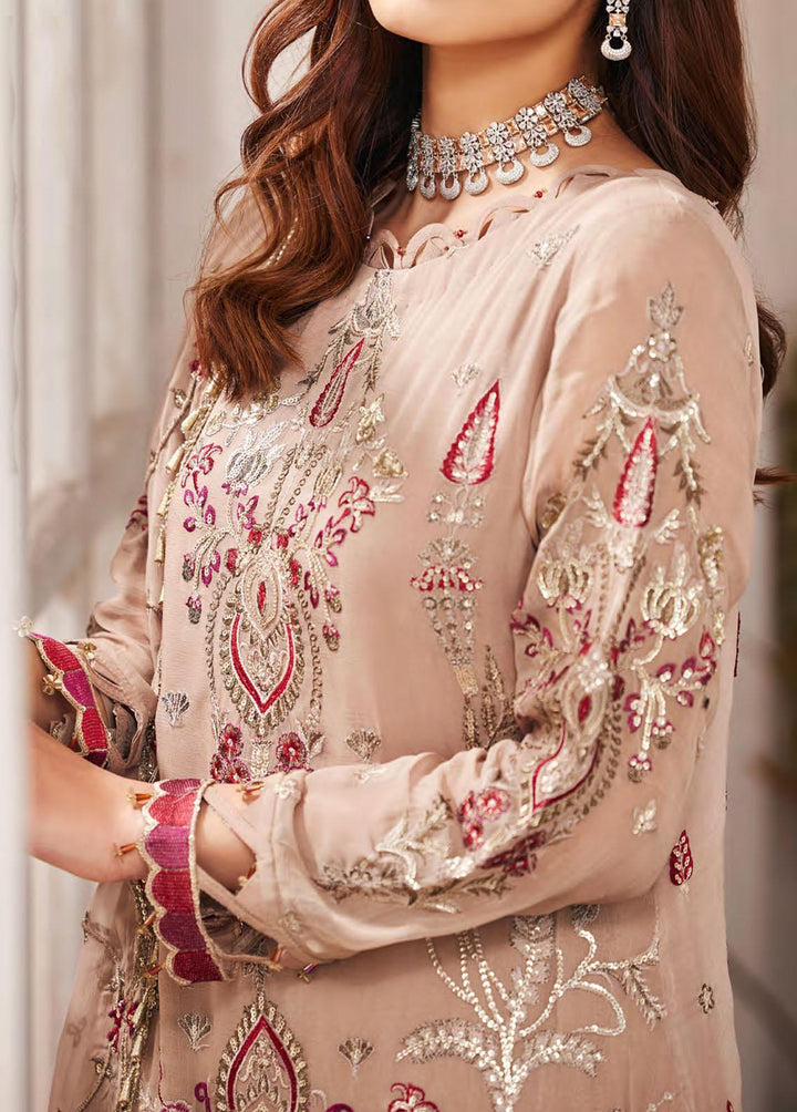 Nafasat By Emaan Adeel Embroidered Chiffon Suits Unstitched 3 Piece EA23-N2 NF-205 - Luxury Collection
