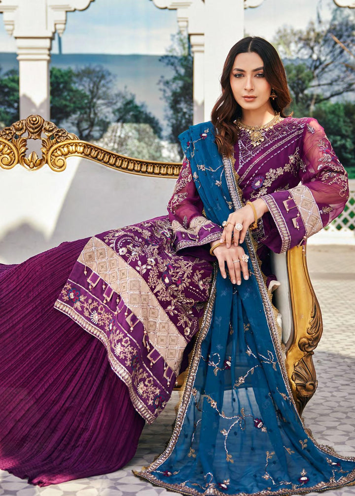 Nafasat By Emaan Adeel Embroidered Chiffon Suits Unstitched 3 Piece EA23-N2 NF-206 - Luxury Collection