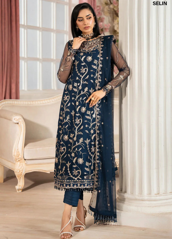 Nafees by Zarif Embroidered Net Suit Unstitched 3 Piece ZF25NF ZNAF-02 Selin - Formals Collection