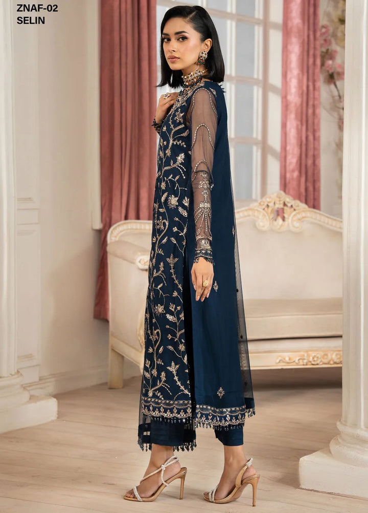 Nafees by Zarif Embroidered Net Suit Unstitched 3 Piece ZF25NF ZNAF-02 Selin - Formals Collection