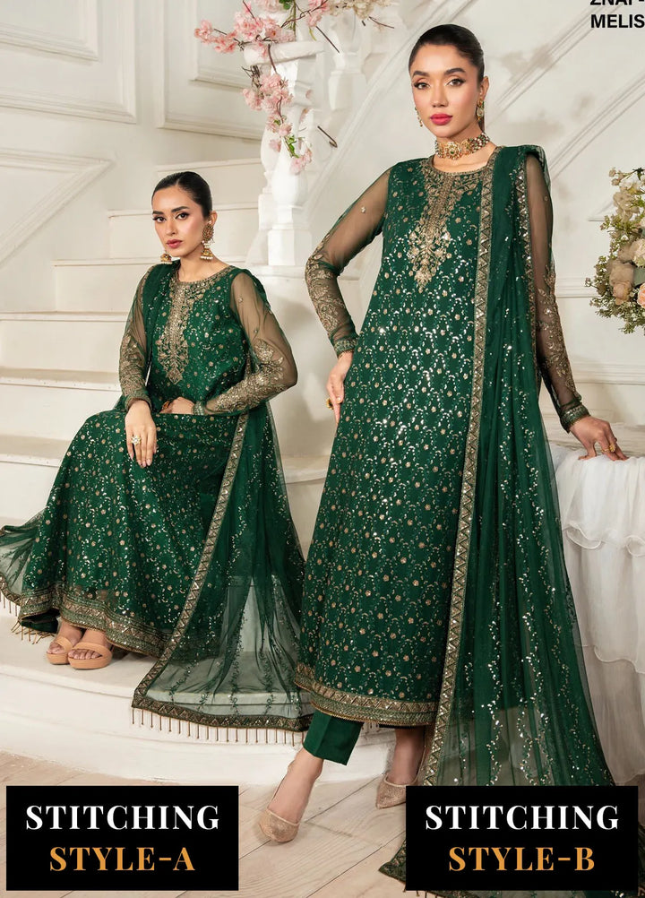 Nafees by Zarif Embroidered Net Suit Unstitched 3 Piece ZF25NF ZNAF-03 Melisa - Formals Collection