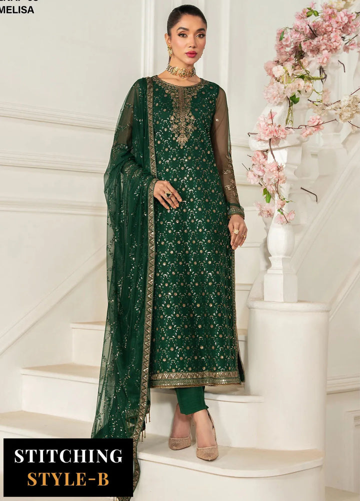 Nafees by Zarif Embroidered Net Suit Unstitched 3 Piece ZF25NF ZNAF-03 Melisa - Formals Collection