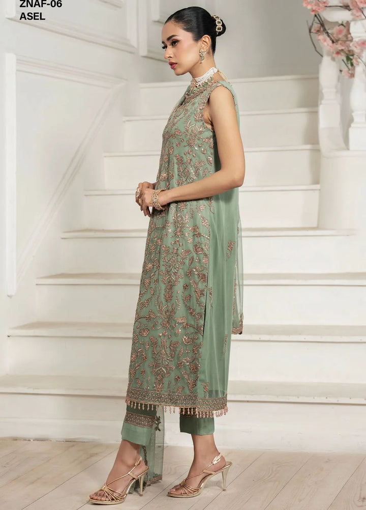 Nafees by Zarif Embroidered Net Suit Unstitched 3 Piece ZF25NF ZNAF-06 Asel - Formals Collection