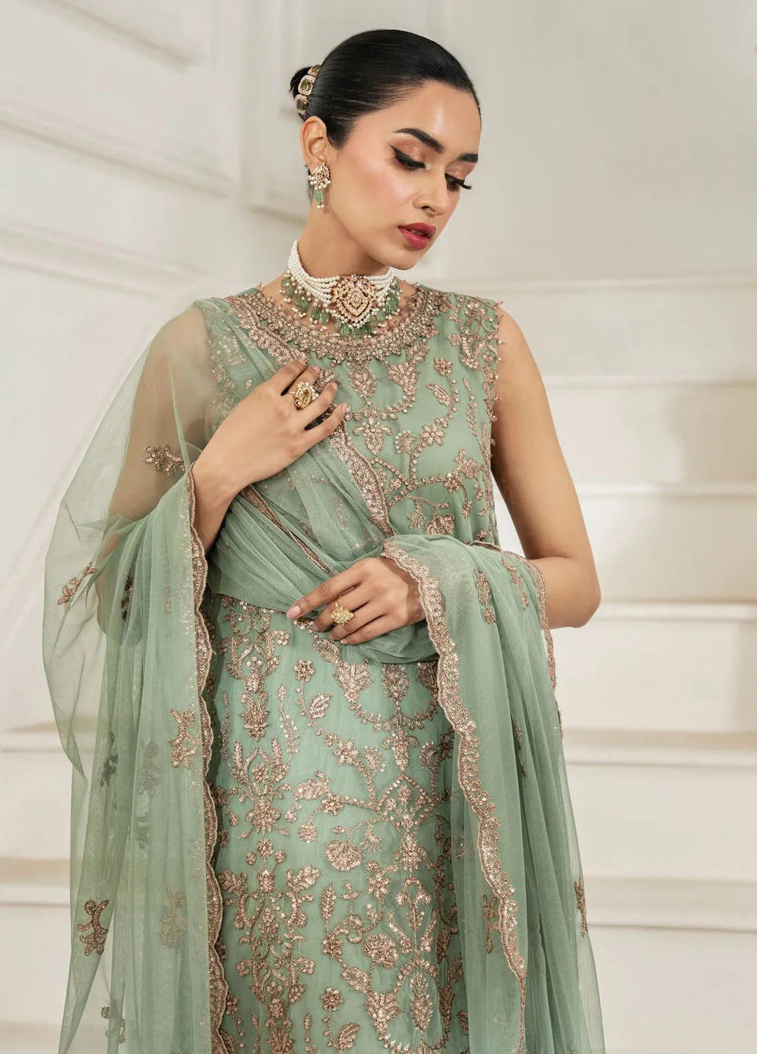 Nafees by Zarif Embroidered Net Suit Unstitched 3 Piece ZR25UF ZNAF-06 Asel - Formals Collection