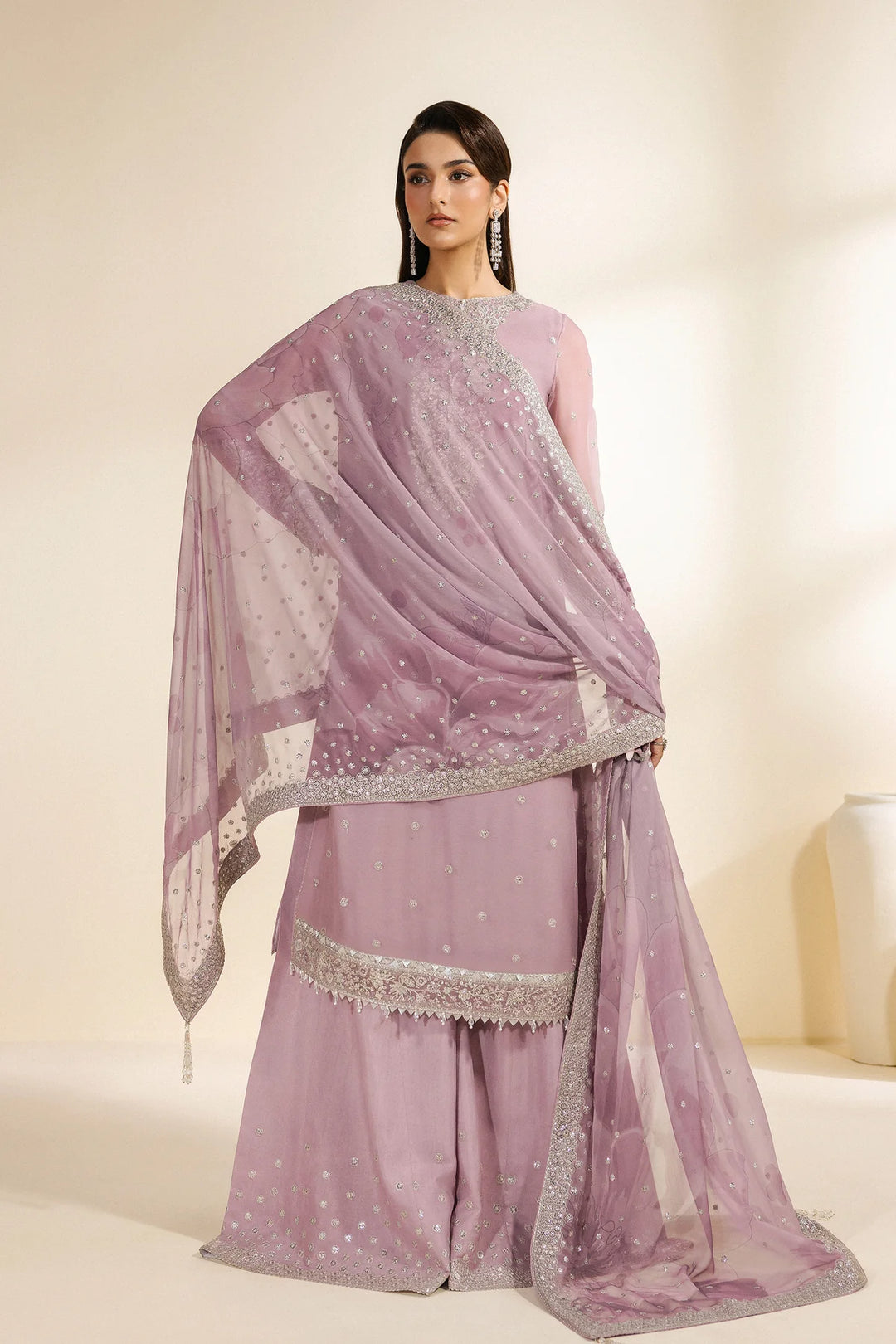 Meraki by Zarif Unstitched Embroidered Chiffon 3 Piece Suit ZR26UCM NAHLA 04 - Festive Collection