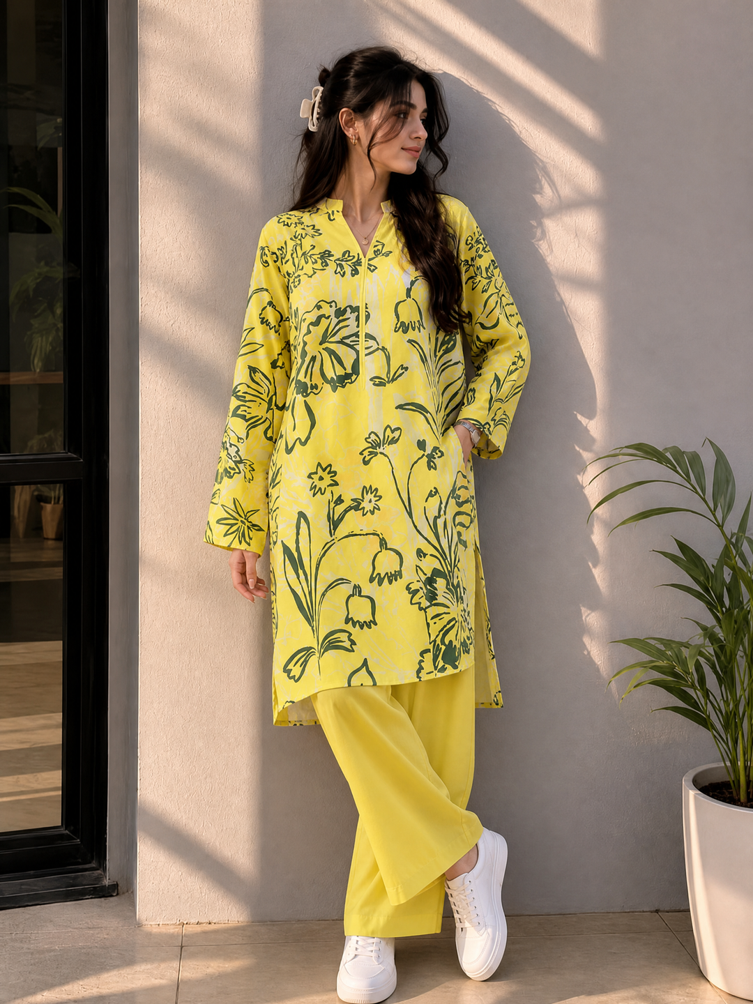 Nairah Women Pret Printed Arabic Lawn Suit NAH26PN Daffodil - Spring Collection
