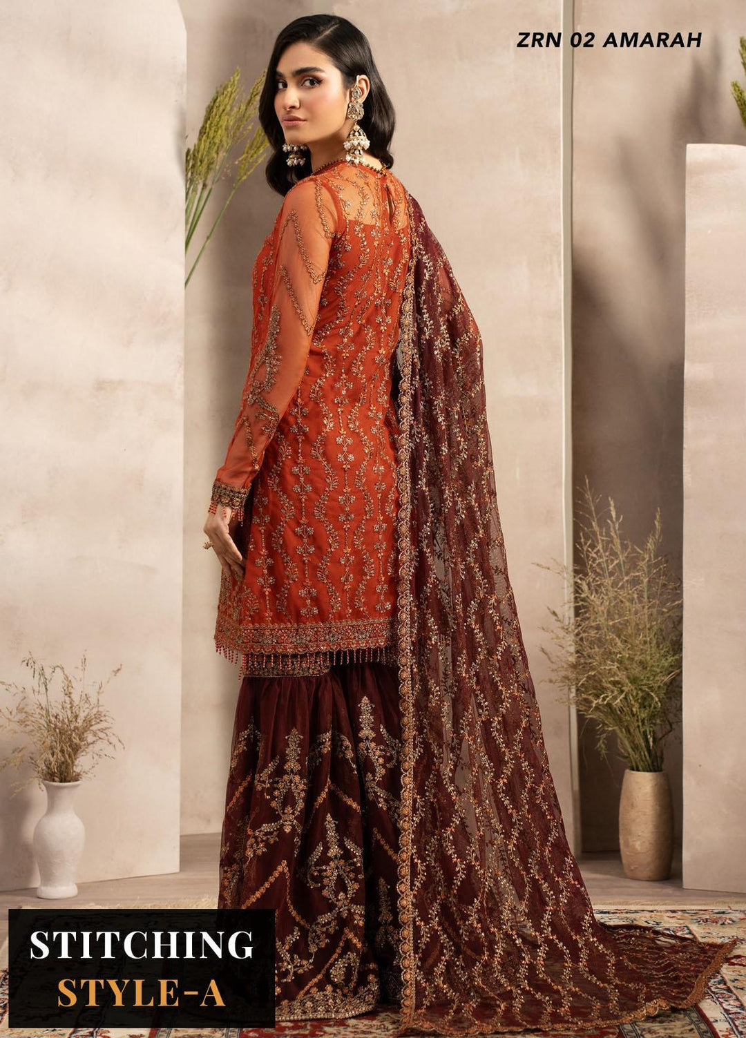Naqsh By Zarif Embroidered Net Suits Unstitched 4 Piece ZF23NQ ZRN 02 Amarah - Festive Collection