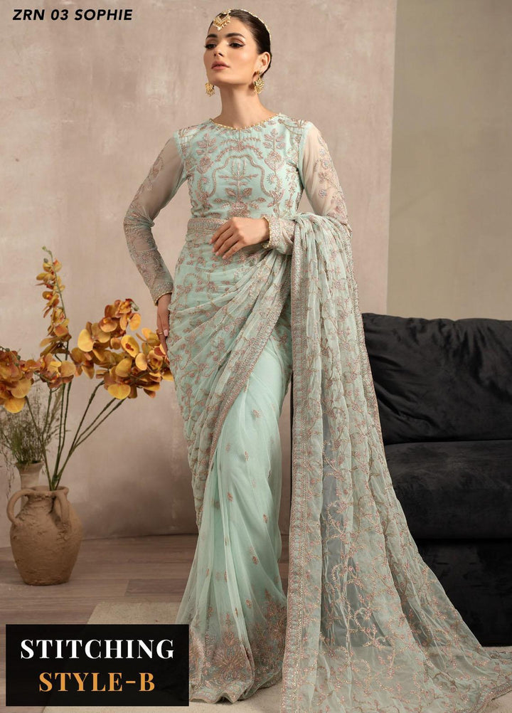 Naqsh By Zarif Embroidered Net Suits Unstitched 3 Piece ZF23NQ ZRN 03 Sophie - Festive Collection