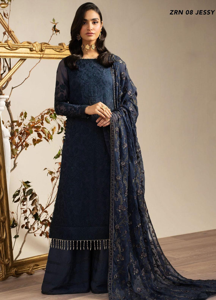 Naqsh By Zarif Embroidered Chiffon Suits Unstitched 3 Piece ZF23NQ ZRN 08 Jessy - Festive Collection