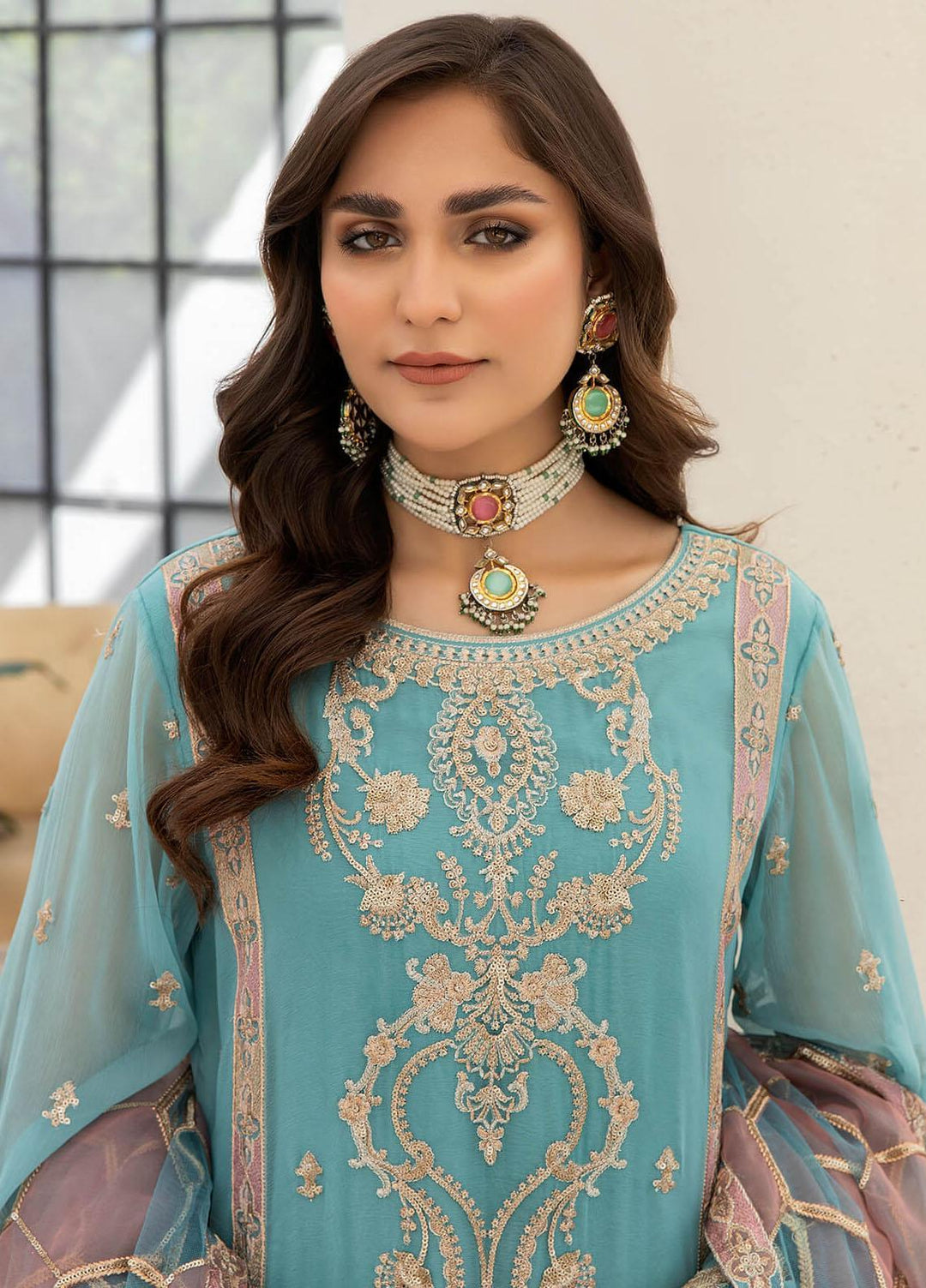 Naqsh Majestic By Imrozia Premium Embroidered Chiffon Suits Unstitched 3 Piece IMP23NM M-56 Maisie - Festive Collection