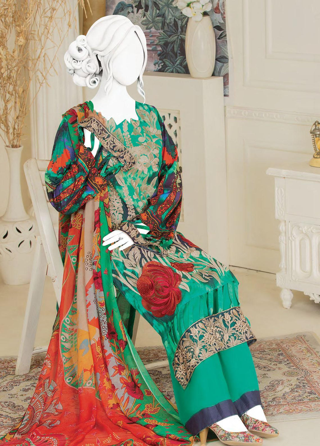 Naurang by Humdum Embroidered Lawn Suits Unstitched 3 Piece HD22NL D3 - Summer Collection