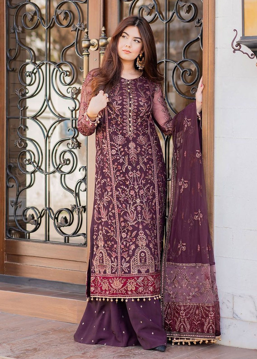 Nauroz By Zarif Embroidered Net Suits Unstitched 3 Piece ZF23NZ ZFN 05 Aarzoo - Festive Collection