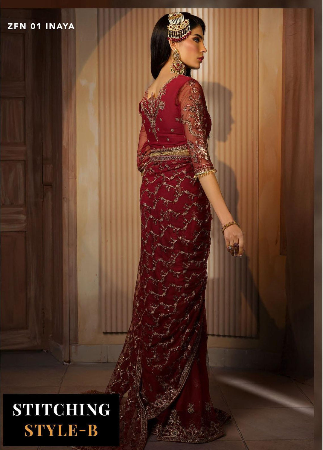 Nauroz By Zarif Embroidered Net Suits Unstitched 3 Piece ZF23NZ ZFN 01 Inaya - Festive Collection
