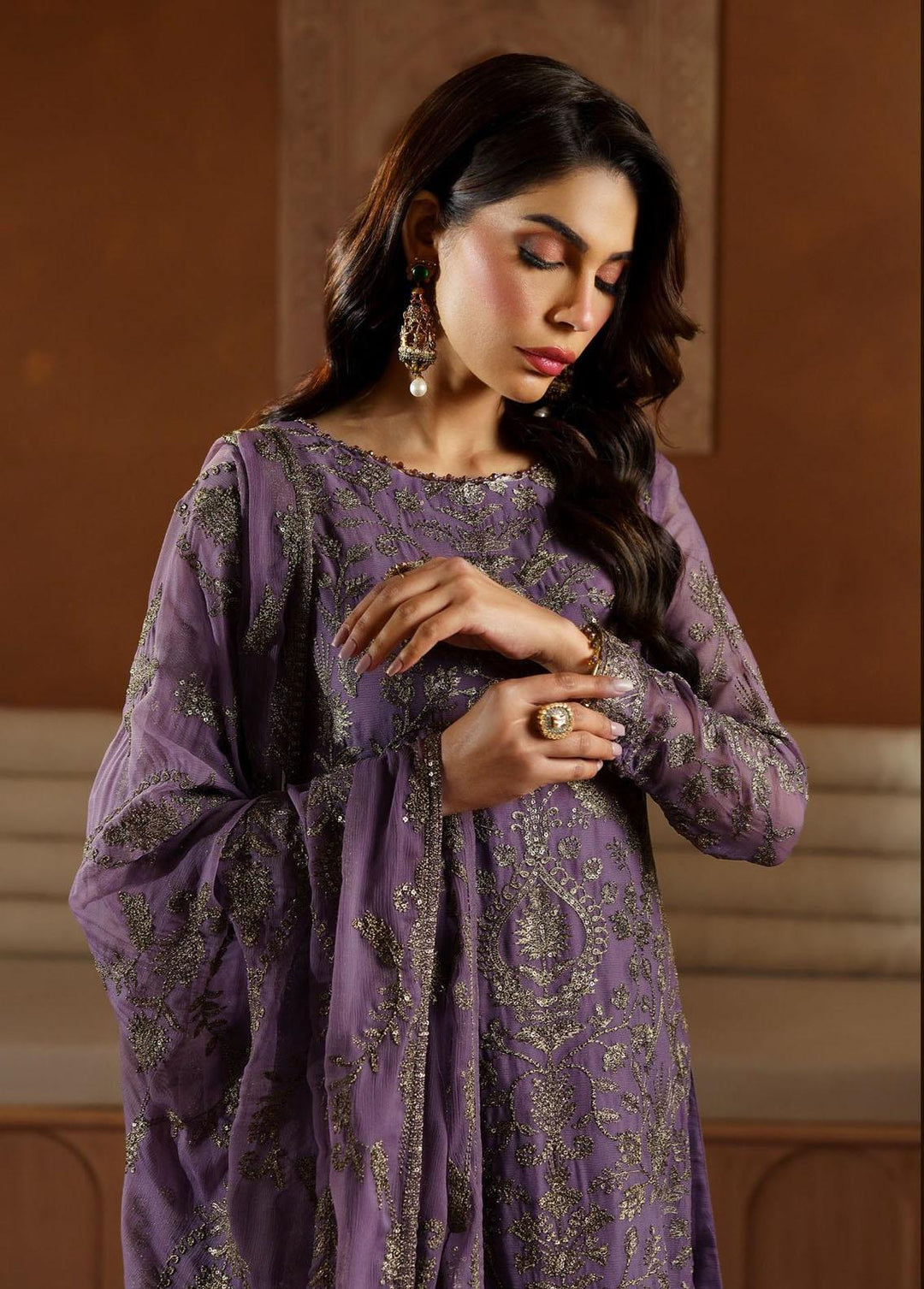 Nauroz By Zarif Embroidered Chiffon Suits Unstitched 3 Piece ZF23NZ ZFN 03 Jahaan - Festive Collection