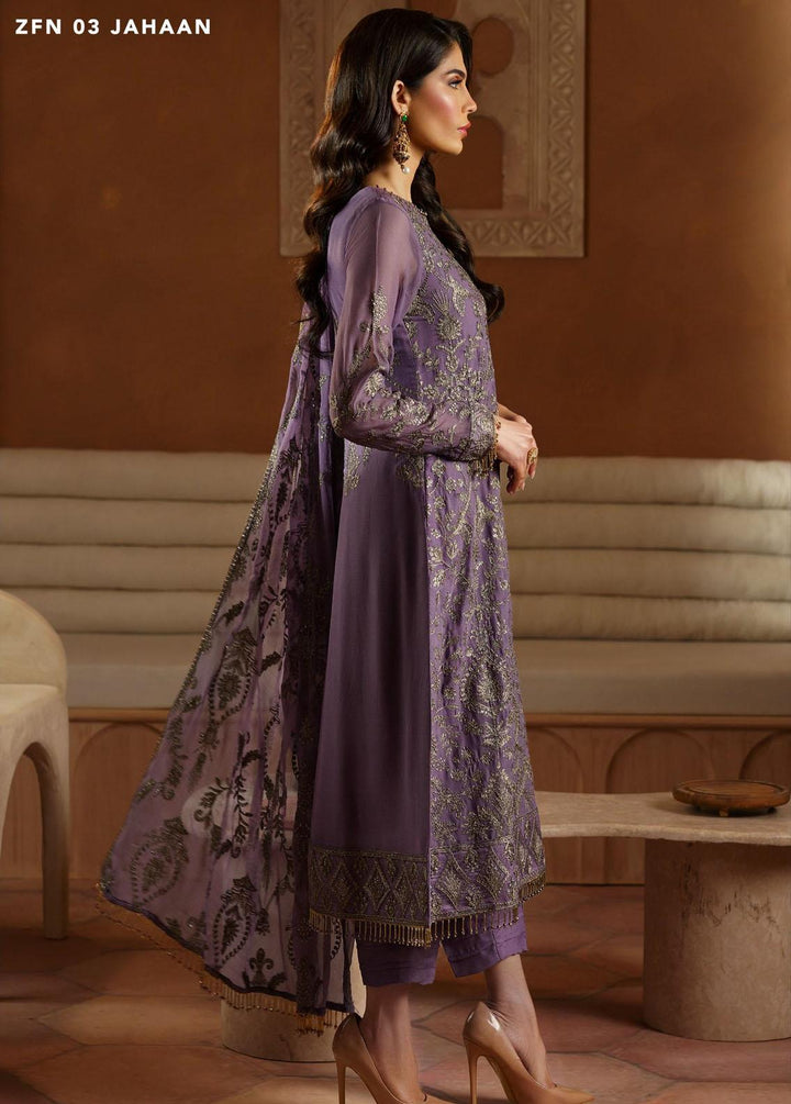 Nauroz By Zarif Embroidered Chiffon Suits Unstitched 3 Piece ZF23NZ ZFN 03 Jahaan - Festive Collection