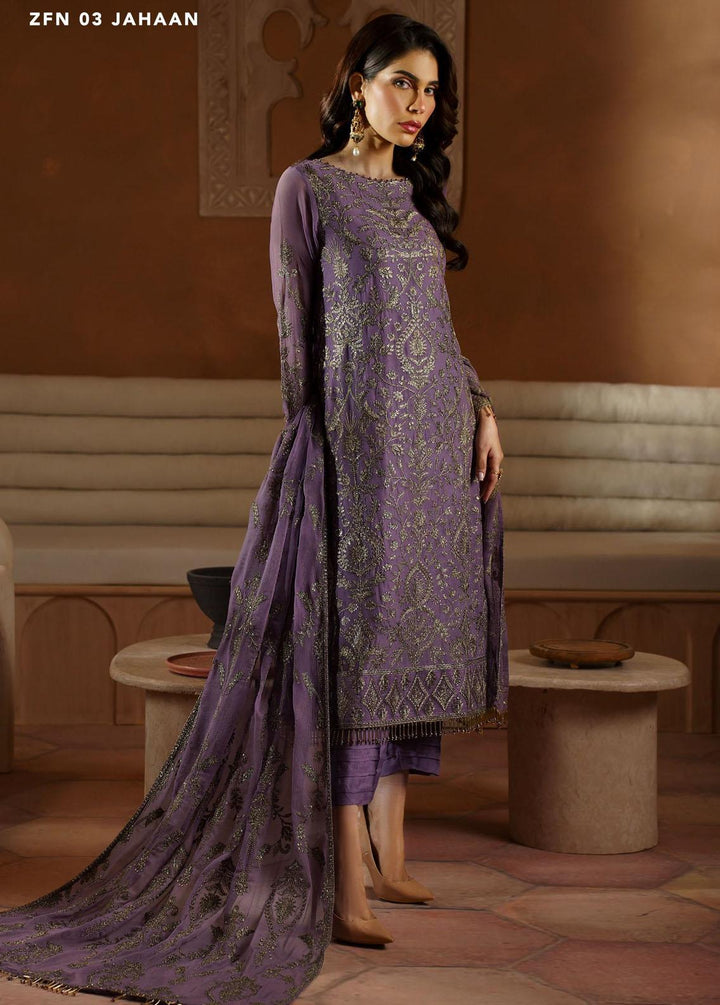 Nauroz By Zarif Embroidered Chiffon Suits Unstitched 3 Piece ZF23NZ ZFN 03 Jahaan - Festive Collection